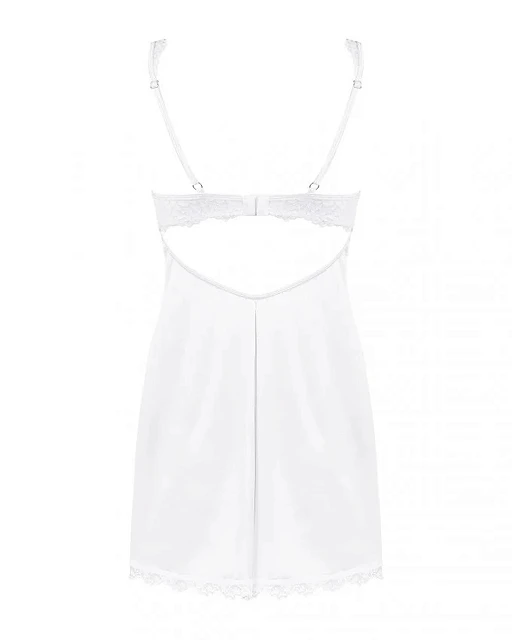 Koszulka i stringi Amor Blanco – białe, koronka, fiszbiny, L/XL — zdjęcie 8