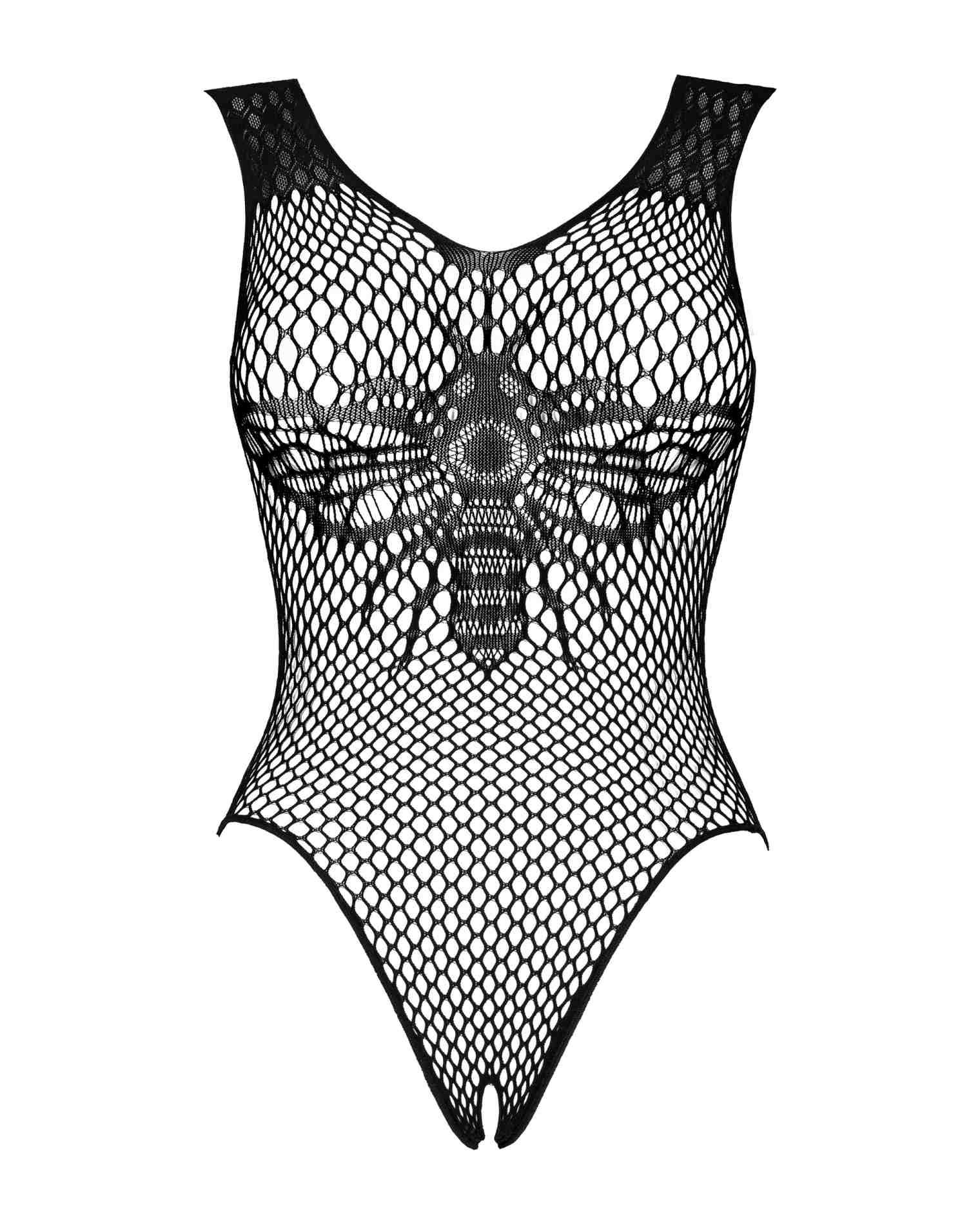 Body B134 – czarne, siateczkowe, otwarty krok, XL/XXL — zdjęcie 5