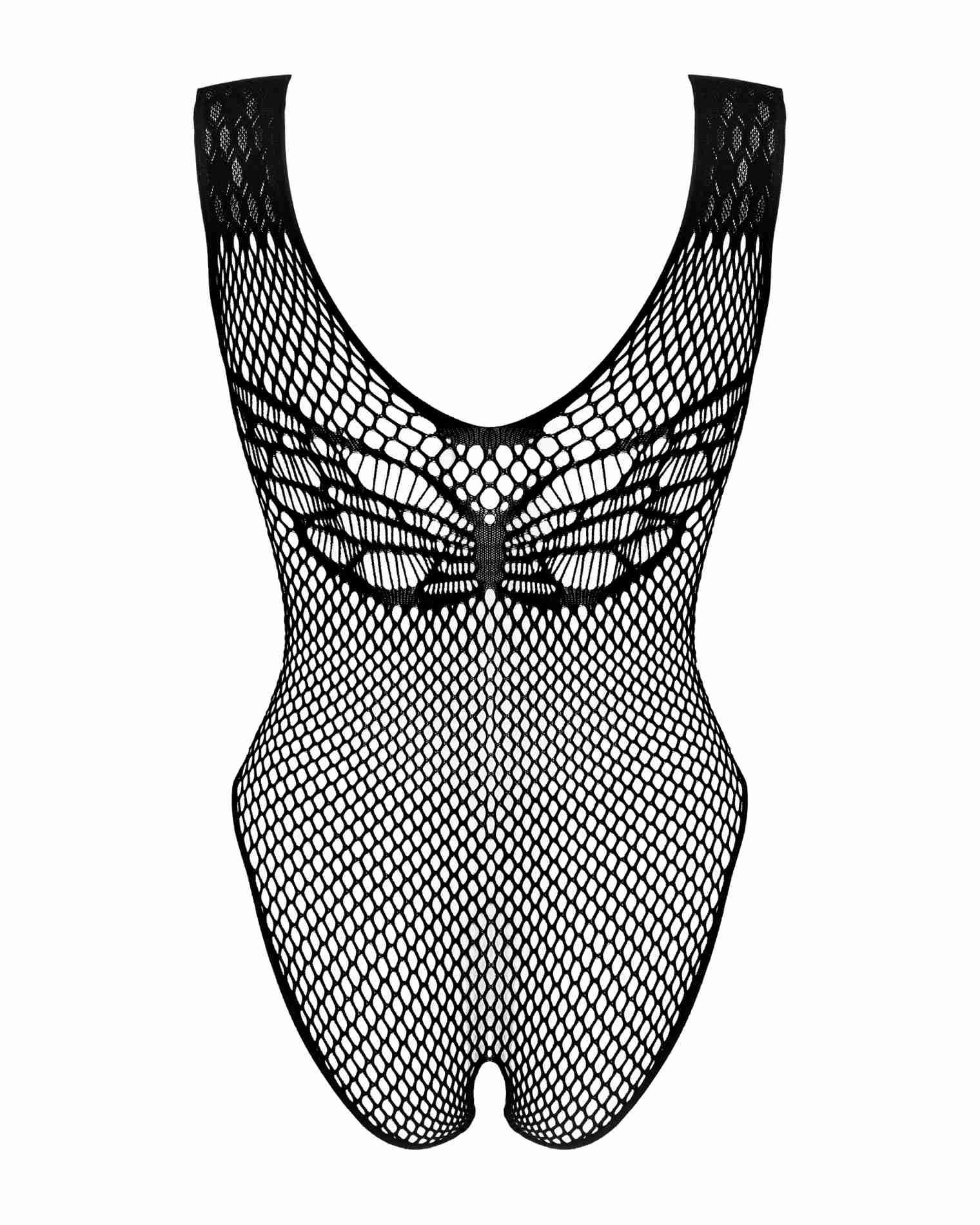 Body B134 – czarne, siateczkowe, otwarty krok, XL/XXL — zdjęcie 6