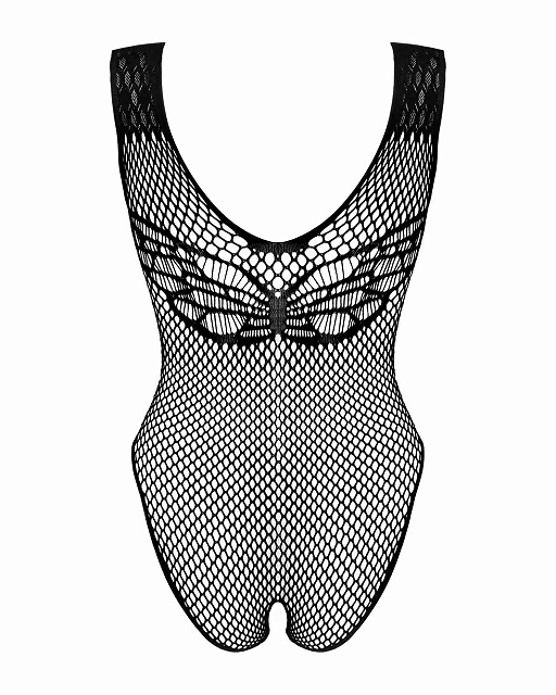 Body B134 – czarne, siateczkowe, otwarty krok, XL/XXL — zdjęcie 6