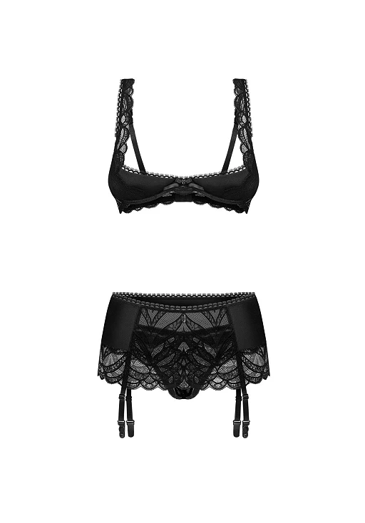 Komplet Lecille – koronka, otwarty krok, L/XL — zdjęcie 2