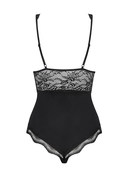Body – czarne, koronkowe, fiszbiny i regulowane ramiączka, L/XL — zdjęcie 6