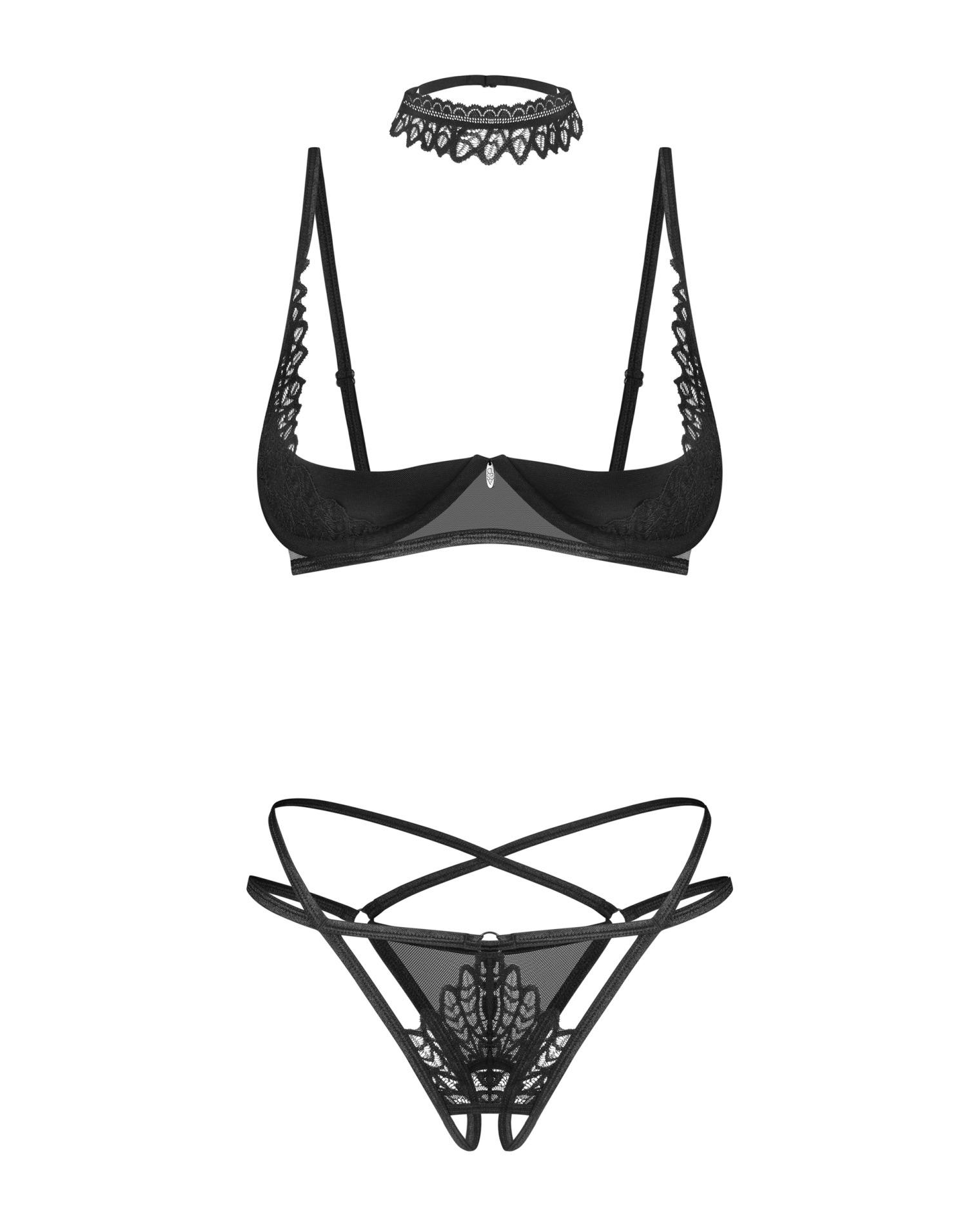 Komplet 3‑częściowy Donarella – czarny, otwarty krój, M/L — zdjęcie 6