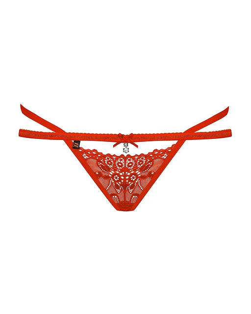 Stringi 838-THO-3 – koronkowe, czerwone, L/XL — zdjęcie 5