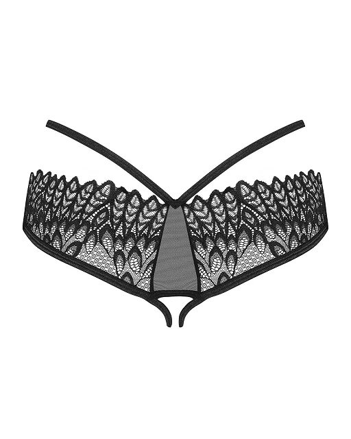 Figi otwarte Donarella – czarne, koronka i paseczki, XL/2XL — zdjęcie 5