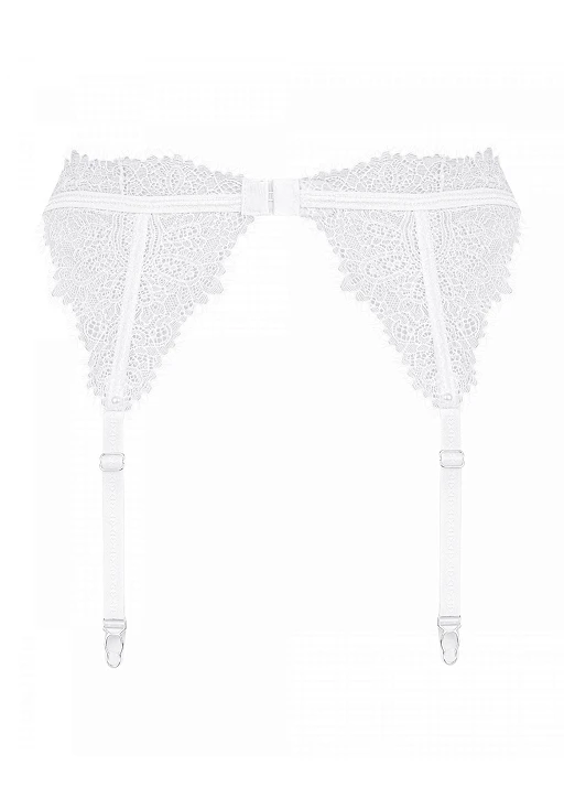 Pas do pończoch Bianelle – biały, koronka, L/XL — zdjęcie 6