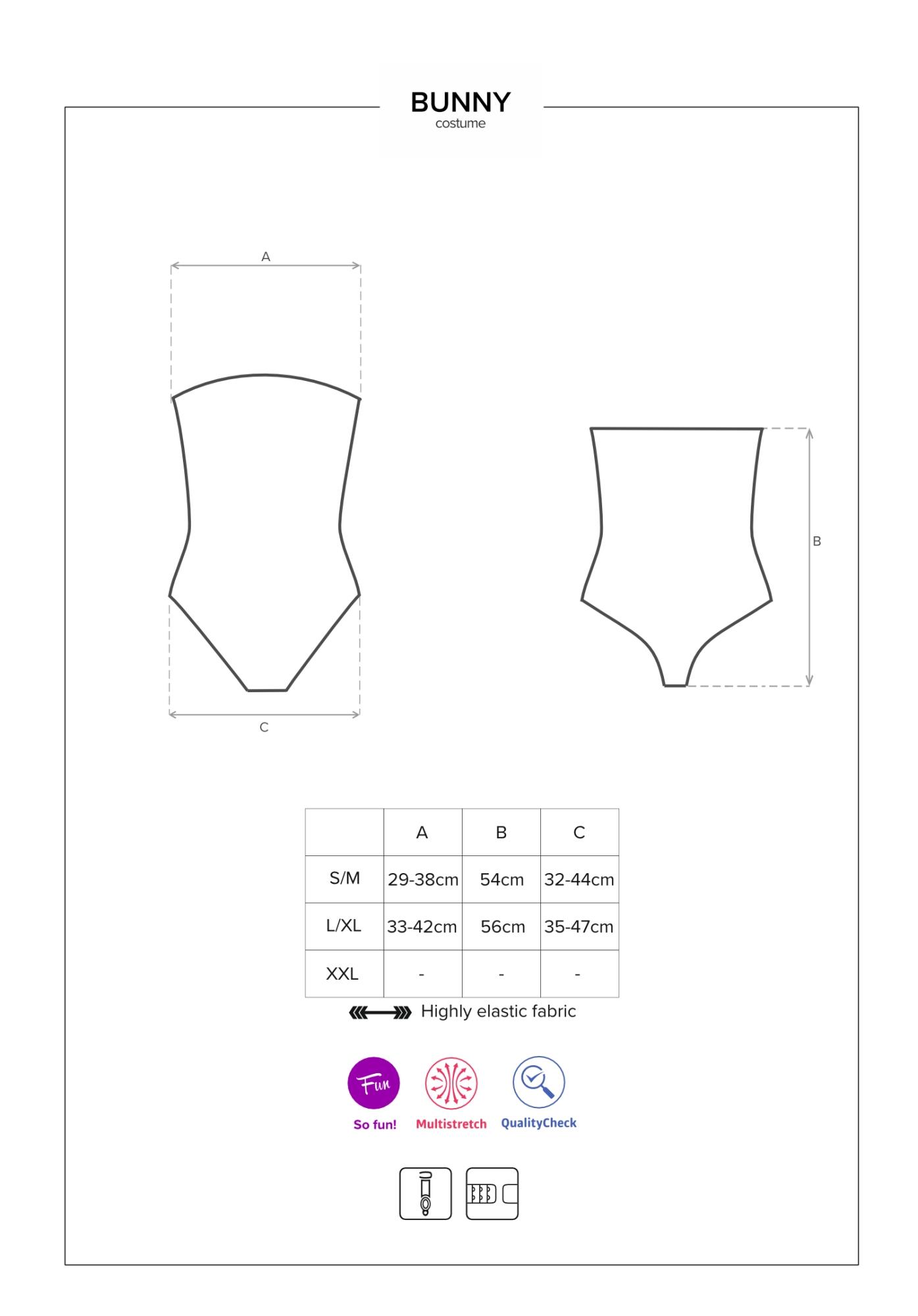 Kostium króliczka – czarny, body z maską i pończochami, L/XL — zdjęcie 7