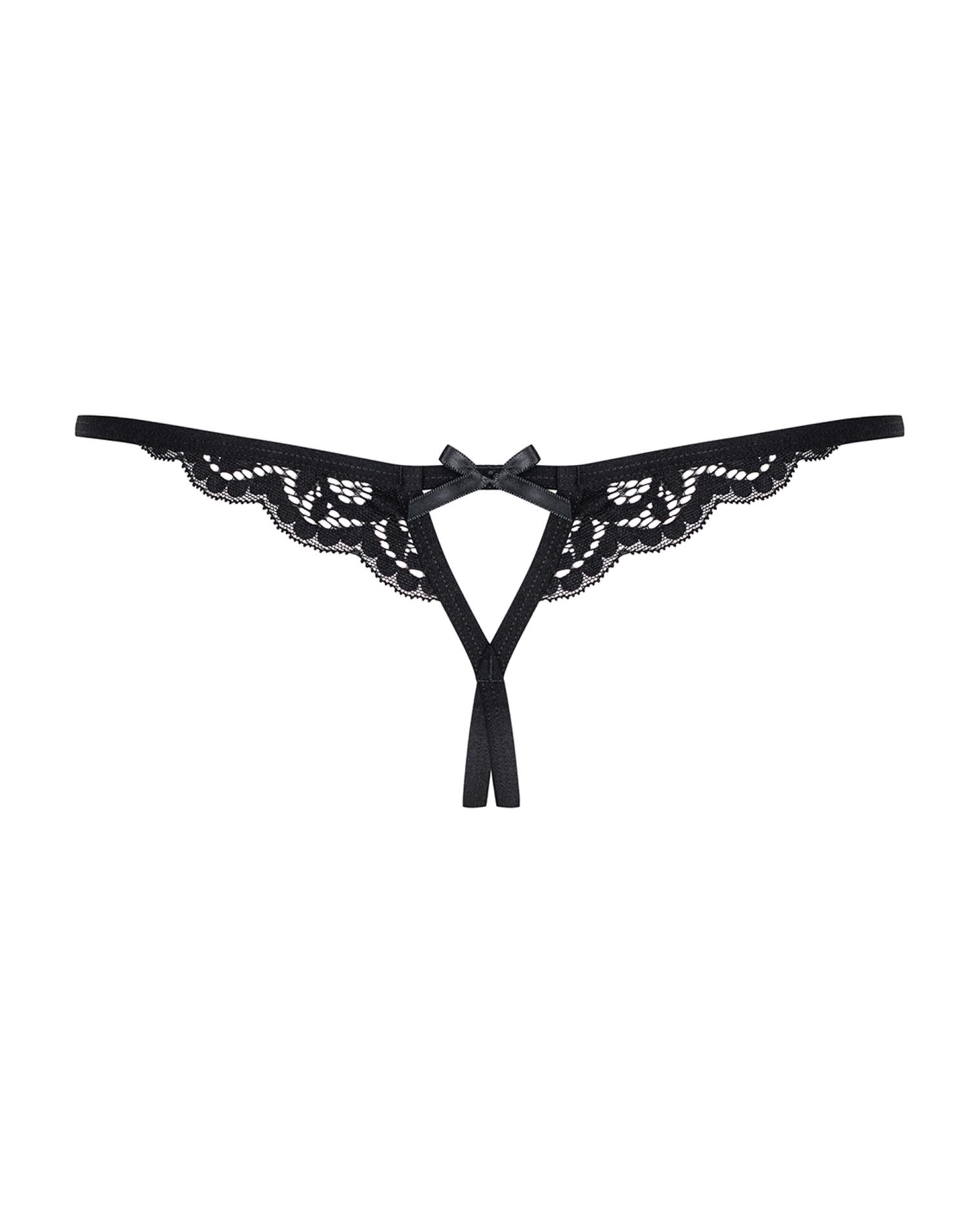 Stringi otwarte z koronką i kokardkami, L/XL — zdjęcie 6