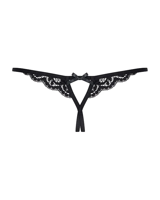 Stringi otwarte z koronką i kokardkami, L/XL — zdjęcie 6
