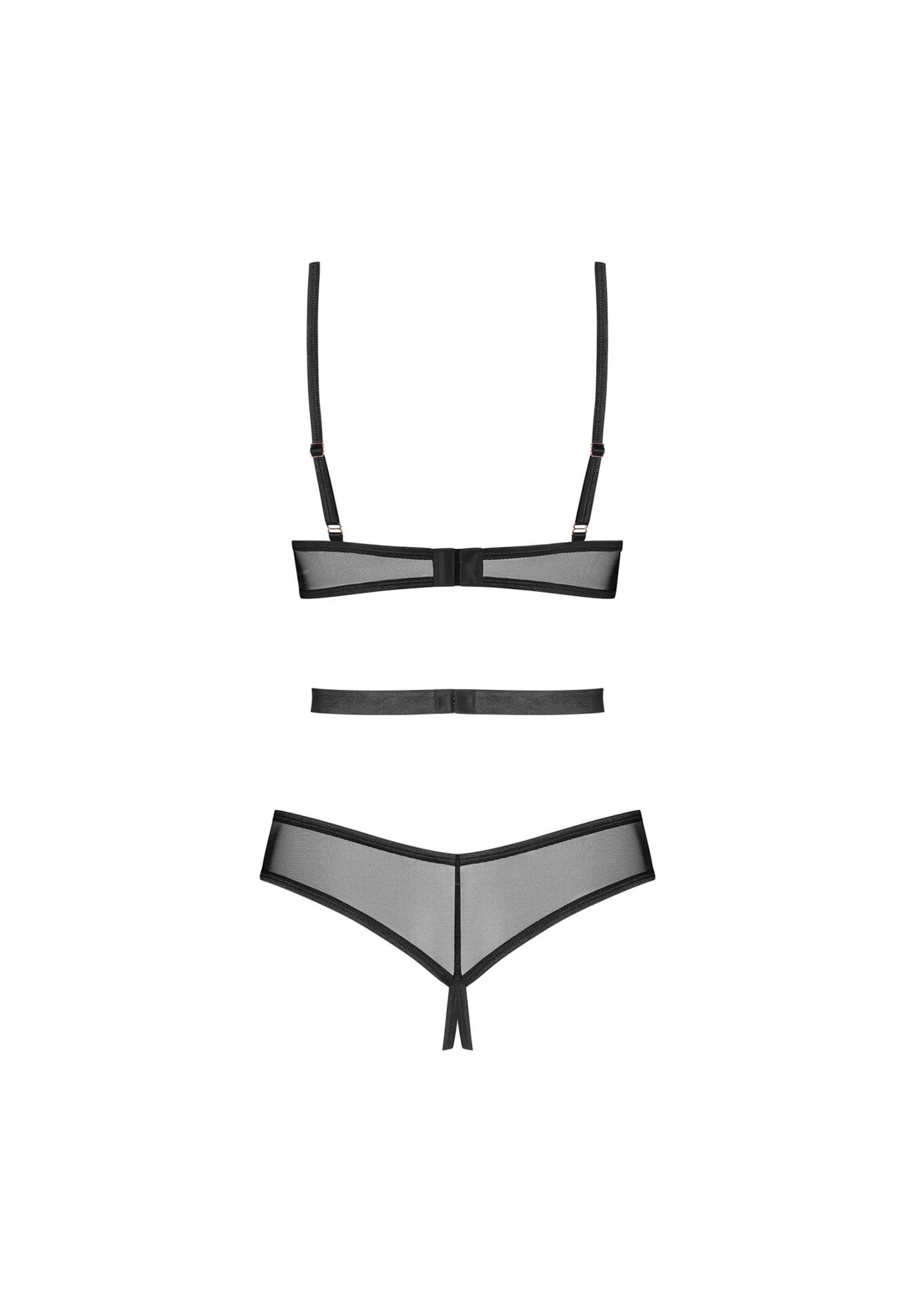 Body – czarne, otwarty krok, paski i siateczka, M/L — zdjęcie 4