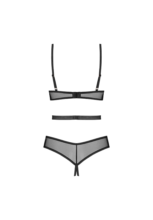 Body – czarne, otwarty krok, paski i siateczka, M/L — zdjęcie 4