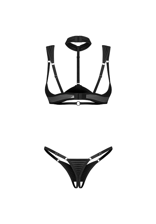 Komplet 2‑częściowy Roccele – czarny, otwarty, L/XL — zdjęcie 5