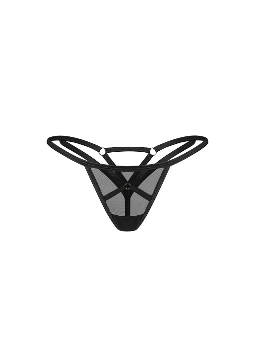 Stringi Euridia – czarne, transparentne, paski, M/L — zdjęcie 3