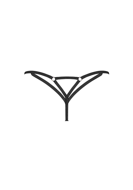 Stringi Euridia – czarne, transparentne, paski, M/L — zdjęcie 4