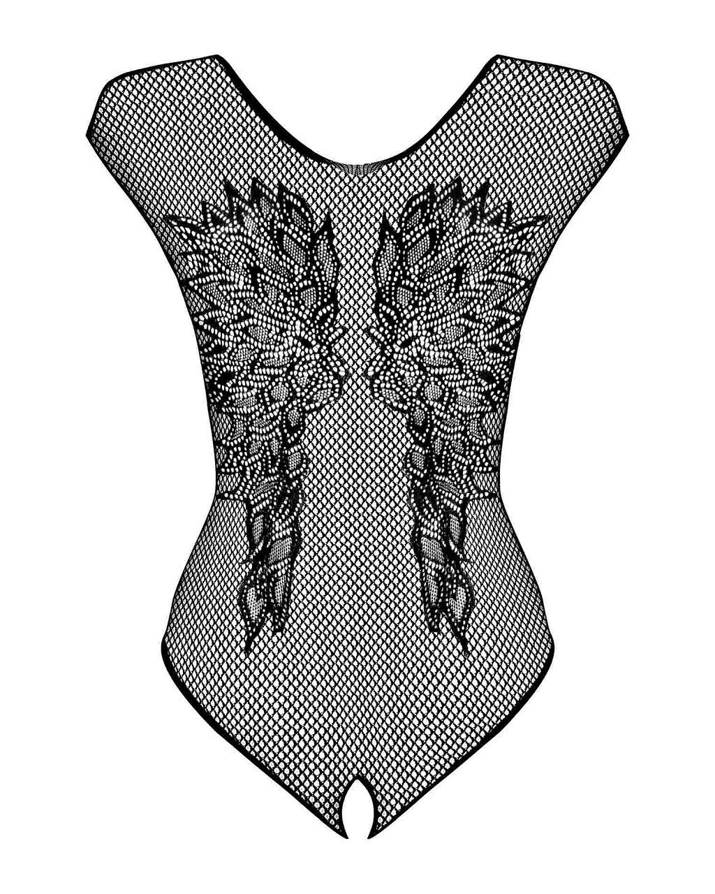 Body B112 - czarna siateczka z motywem skrzydeł, S/M/L — zdjęcie 6