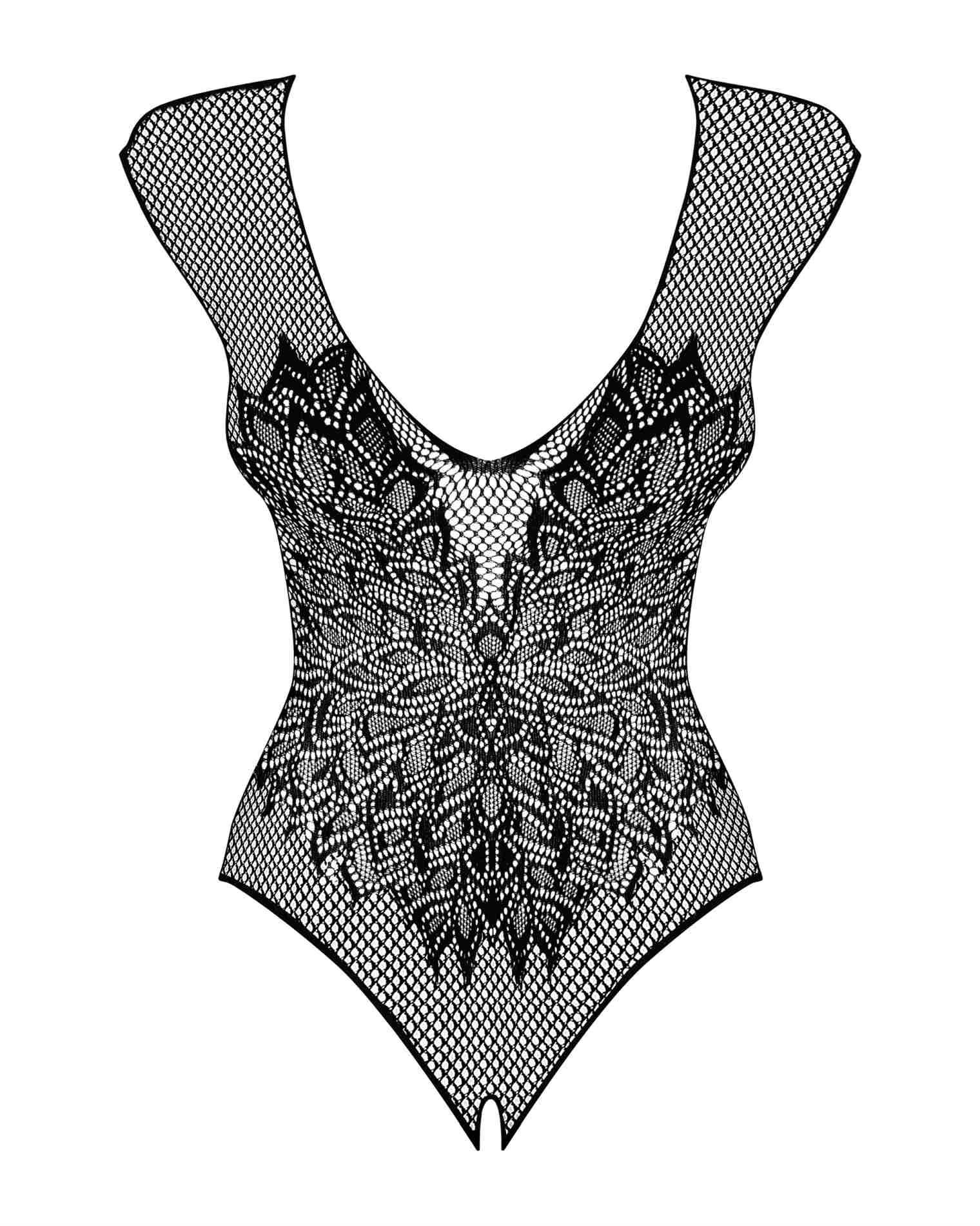 Body B112 – czarne, siateczkowe, otwarty krok, XL/XXL — zdjęcie 5