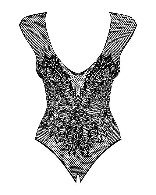 Body B112 – czarne, siateczkowe, otwarty krok, XL/XXL — zdjęcie 5