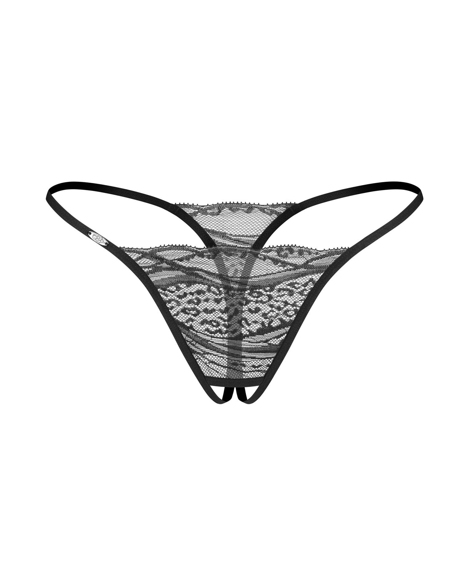 Stringi – 2‑pak, otwarty krok, koronka i panterka, S/M — zdjęcie 11
