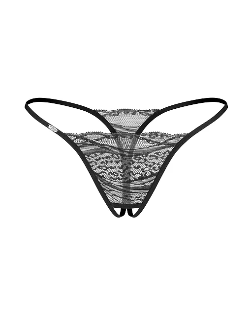 Stringi – 2‑pak, otwarty krok, koronka i panterka, S/M — zdjęcie 11