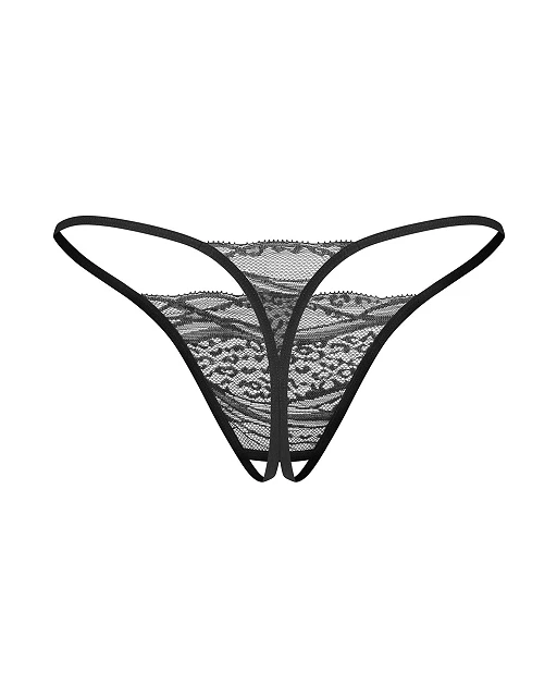 Stringi – 2‑pak, otwarty krok, koronka i panterka, S/M — zdjęcie 10