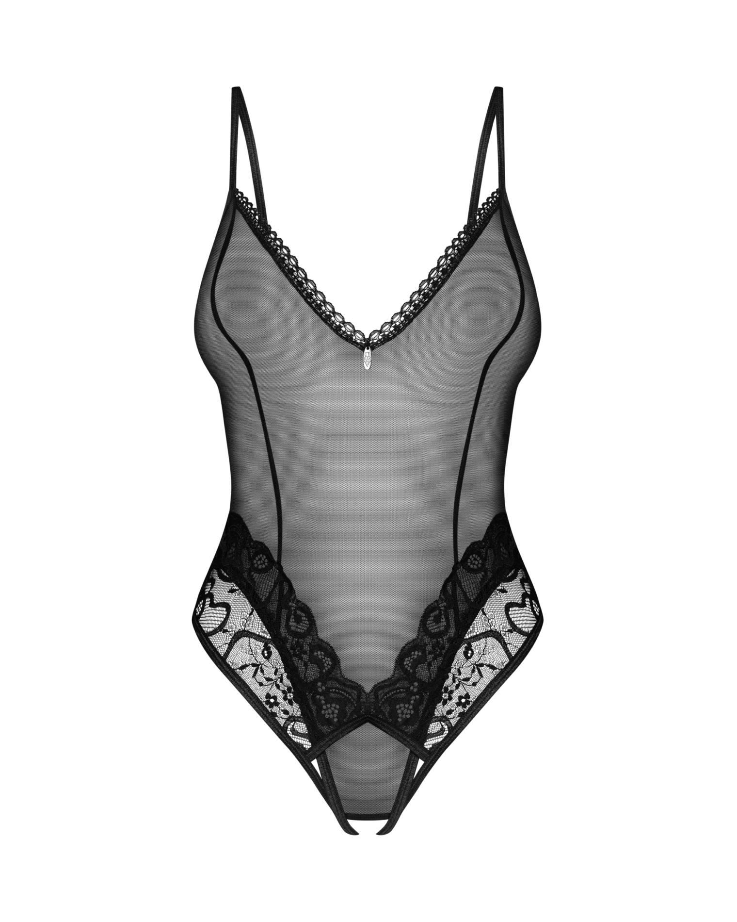 Body Blomentis – czarne, siateczkowe, otwarty krok, XL/2XL — zdjęcie 6