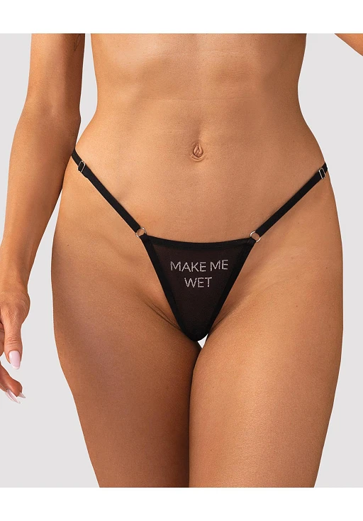Stringi Violami – transparentne, cyrkonie, L/XL