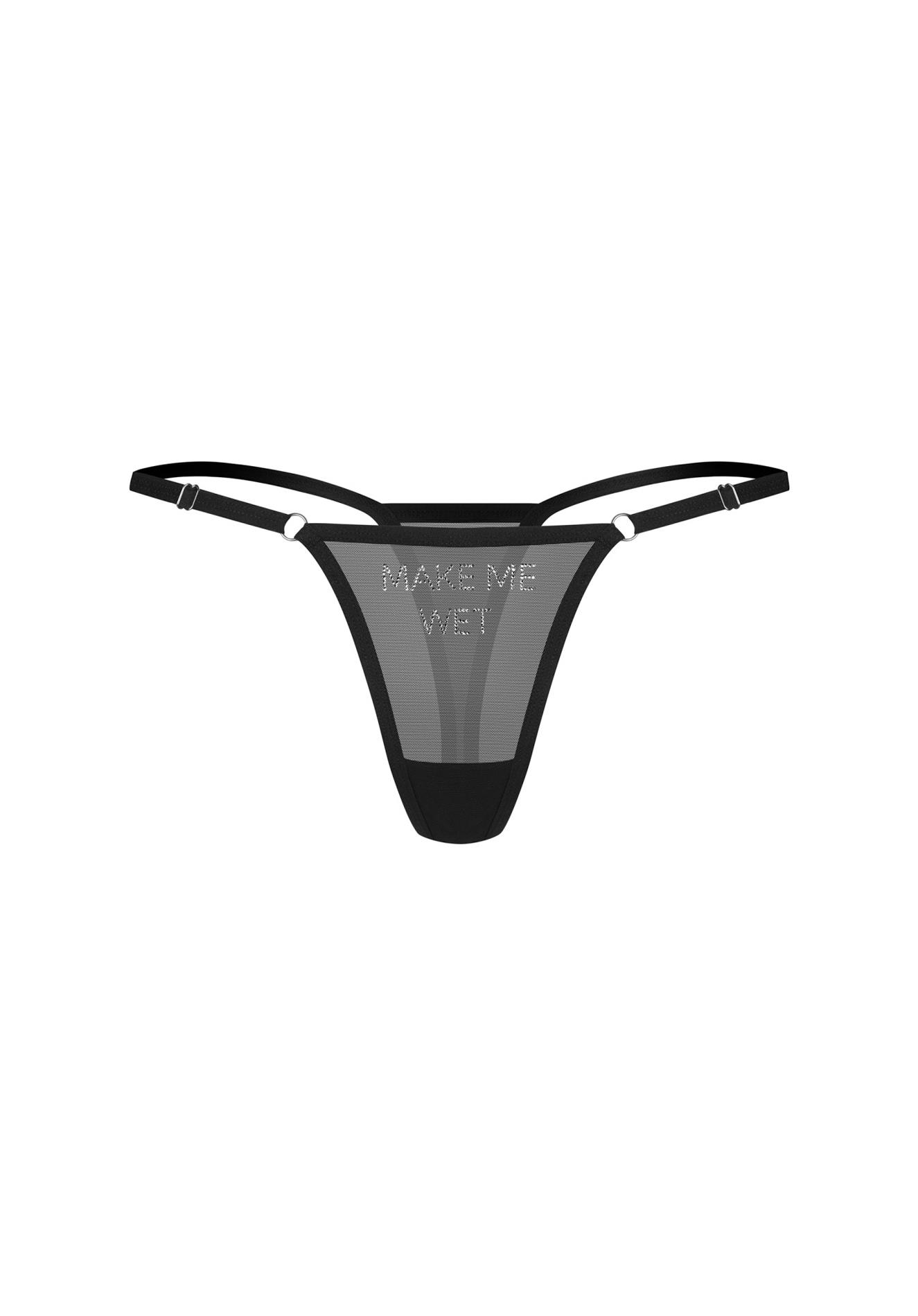 Stringi Violami – transparentne, cyrkonie, L/XL — zdjęcie 4