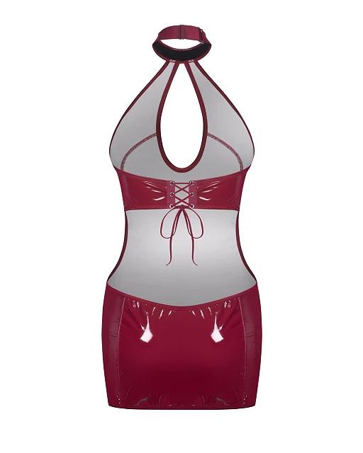 Sukienka Redya – lakierowana, choker, czerwona, S/M — zdjęcie 5