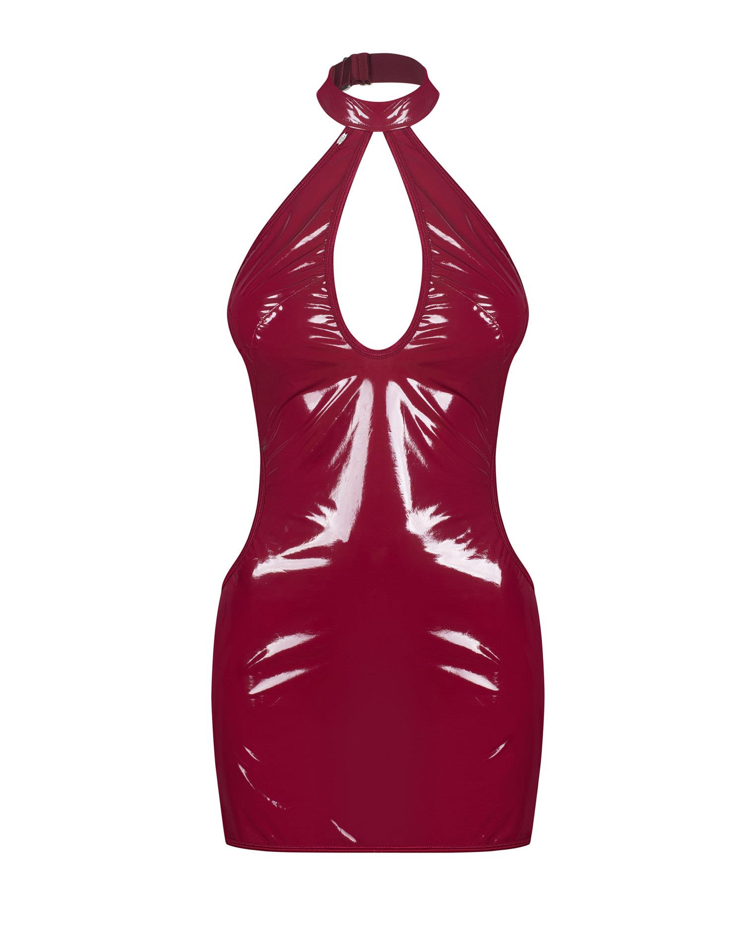 Sukienka Redya – lakierowana, choker, czerwona, S/M — zdjęcie 6