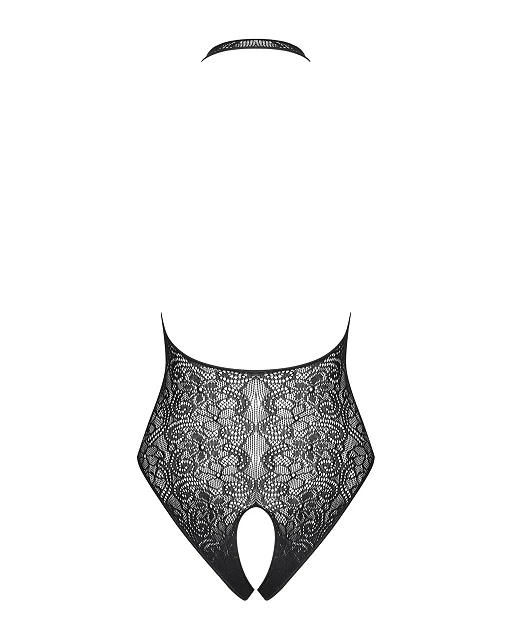 Body – czarne, kwiatowa siateczka, otwarty krok, S/M/L — zdjęcie 5