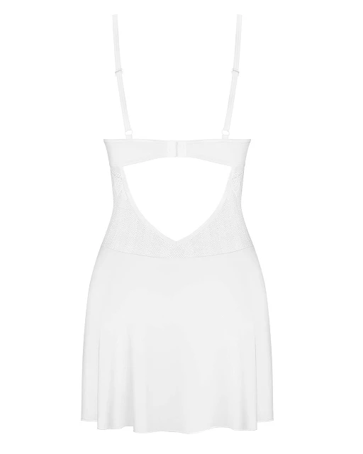 Koszulka i stringi Alissium – białe, koronka i fiszbiny, XL/2XL — zdjęcie 4