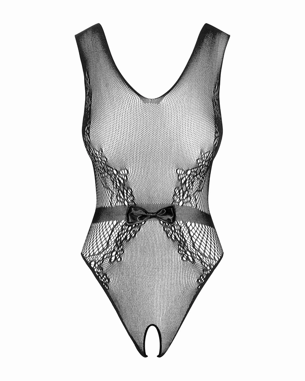 Body B115 - czarne z kokardką, S/M/L — zdjęcie 5