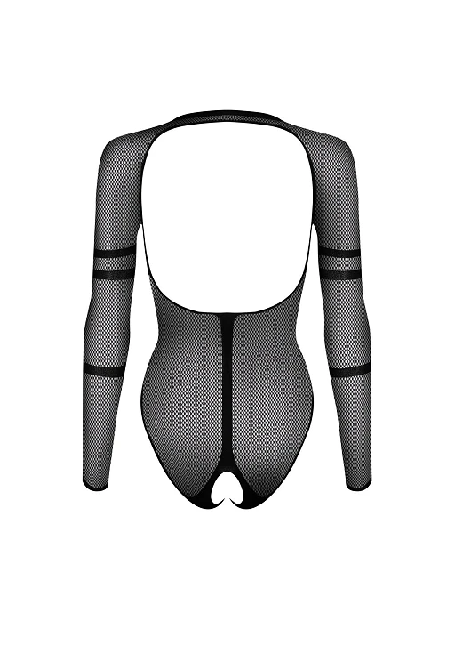 Body – czarne, siateczkowe, wężowy motyw, S/M/L — zdjęcie 6