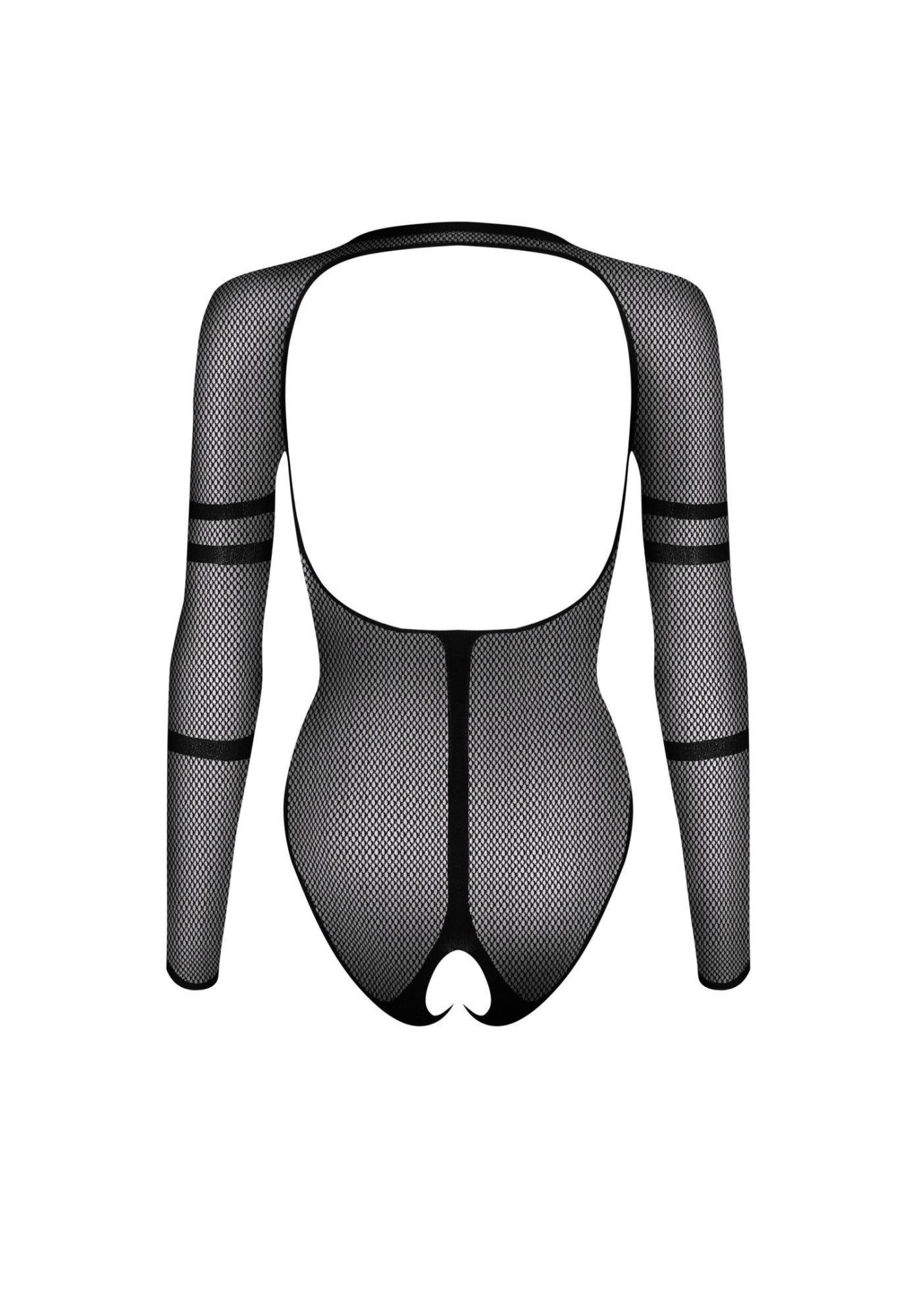 Body B137 – czarne, siateczkowe, otwarty krok, XL/XXL — zdjęcie 6
