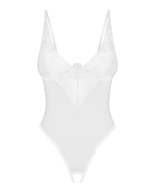 Body – białe, transparentne, otwarty krok, M/L — zdjęcie 3