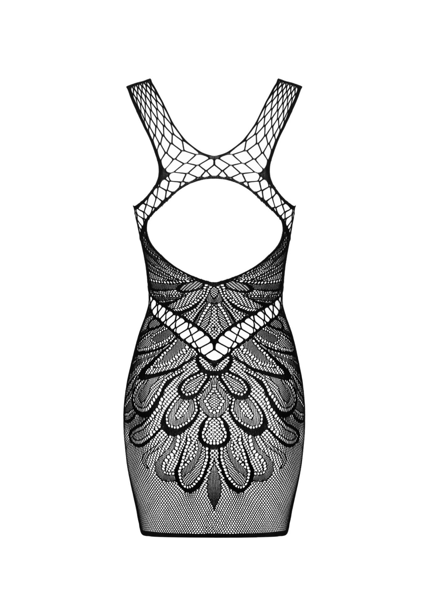 Sukienka – czarna, siateczkowa z wycięciem na plecach, XL/XXL — zdjęcie 6