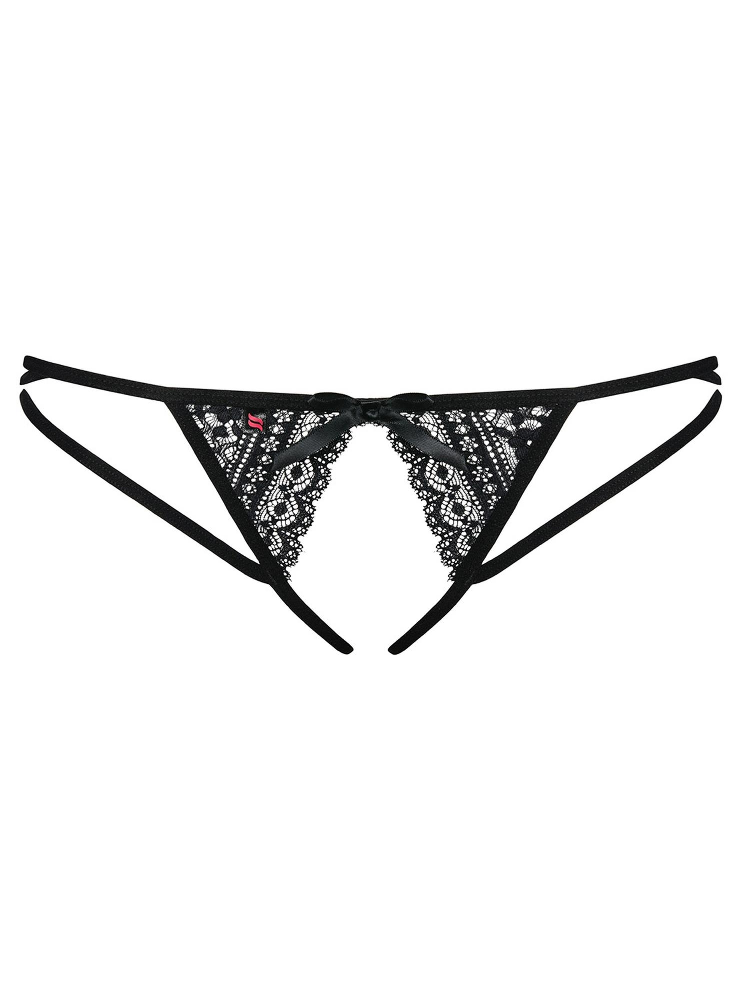 Stringi otwarte Picantina – koronka, czarne, S/M — zdjęcie 5
