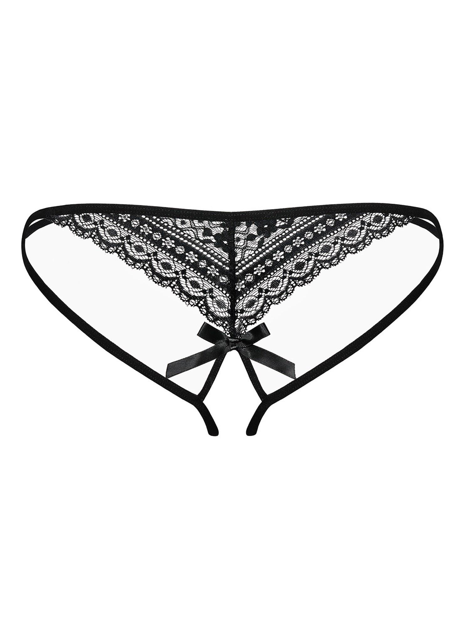 Stringi otwarte Picantina – koronka, czarne, S/M — zdjęcie 6