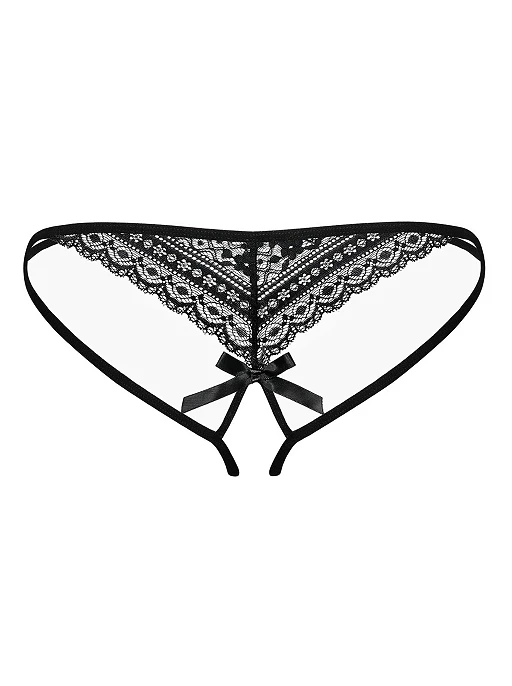 Stringi otwarte Picantina – koronka, czarne, S/M — zdjęcie 6