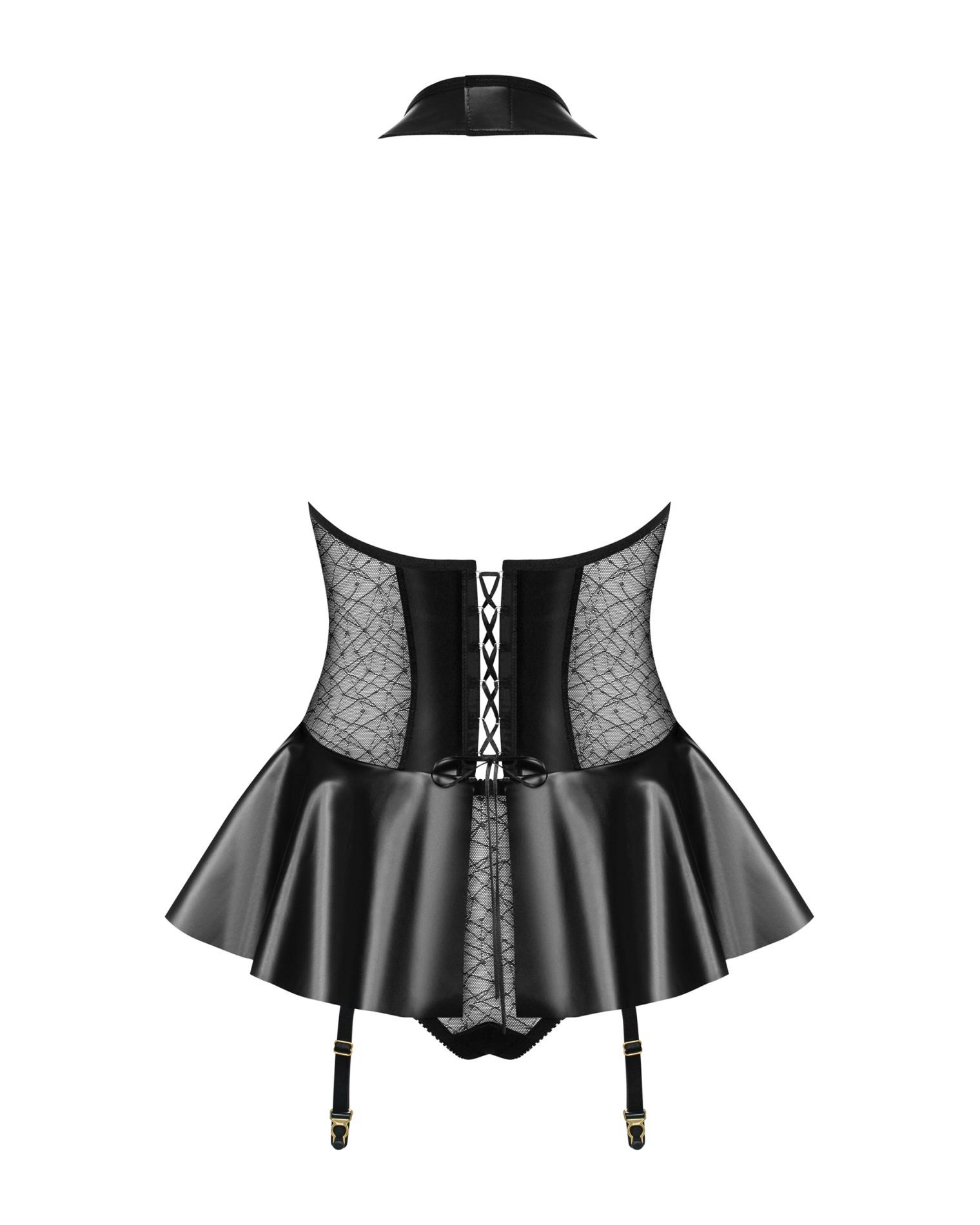 Gorset i figi 859-COR-1 – wet look, siateczka, L/XL — zdjęcie 6