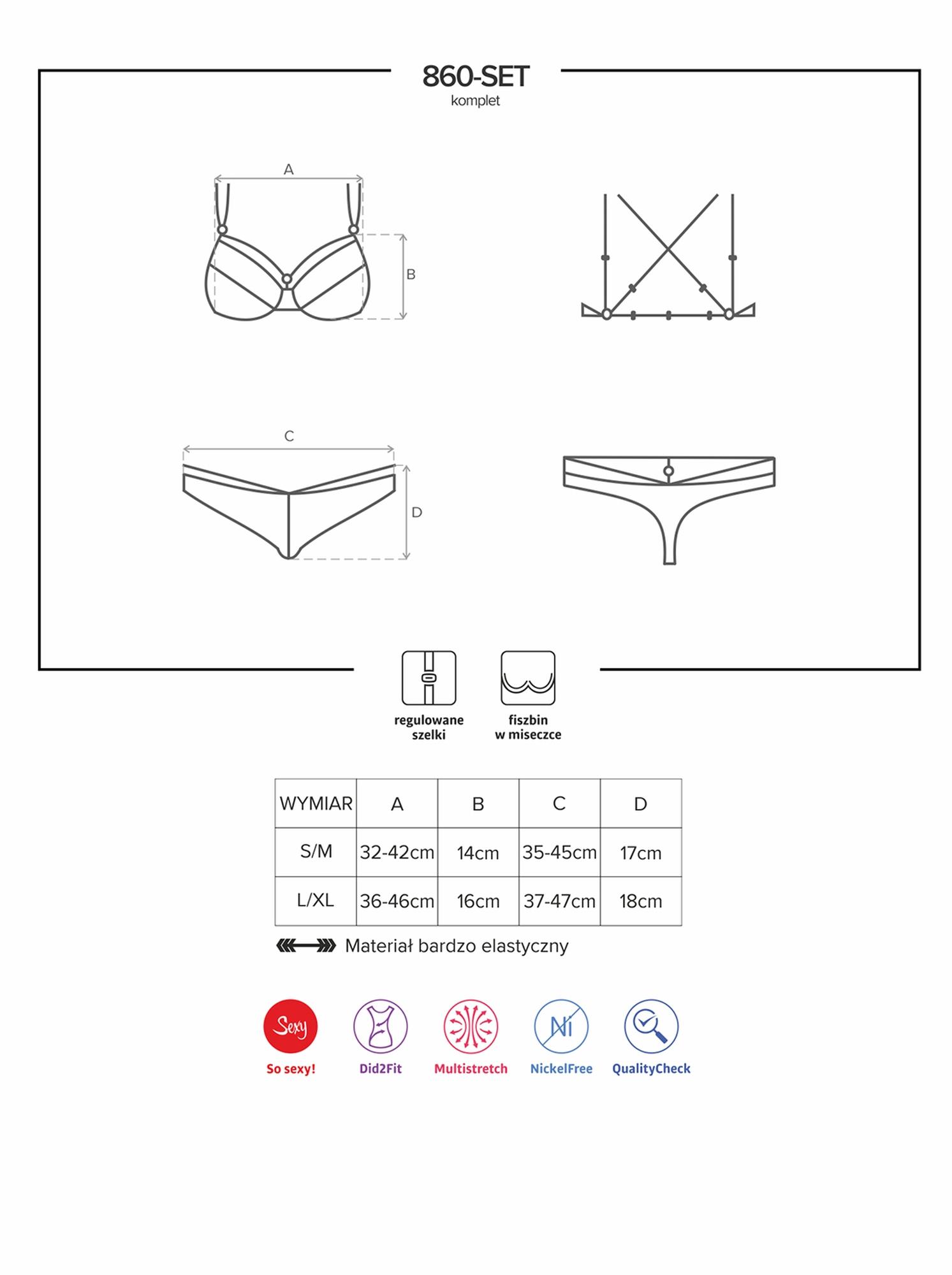 Komplet 2‑częściowy – czerwony, koronka i paseczki, L/XL — zdjęcie 7