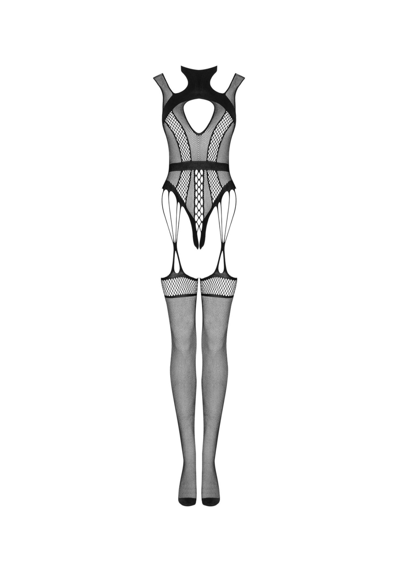 Bodystocking – czarne, siateczkowe, wycięcia, S/M/L — zdjęcie 5