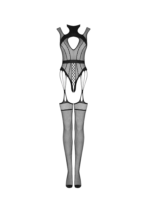 Bodystocking – czarne, siateczkowe, wycięcia, S/M/L — zdjęcie 5