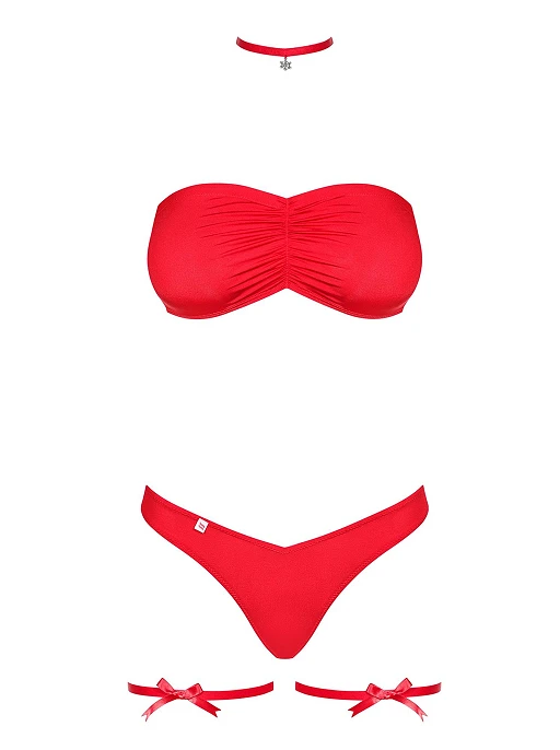 Komplet bielizny Kissmas – czerwony, elastyczny, L/XL — zdjęcie 5