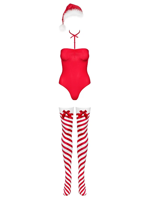 Body Kissmas – czerwone, bez ramiączek, choker, L/XL — zdjęcie 5