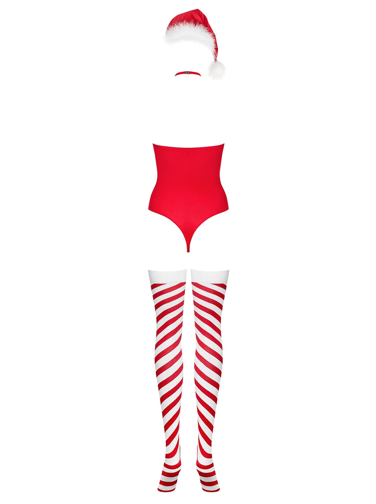 Body Kissmas – czerwone, bez ramiączek, choker, L/XL — zdjęcie 6