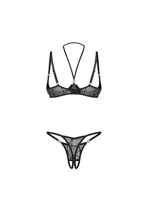 Komplet 2‑częściowy Olianna – otwarte miseczki, koronka, 3XL — zdjęcie 5