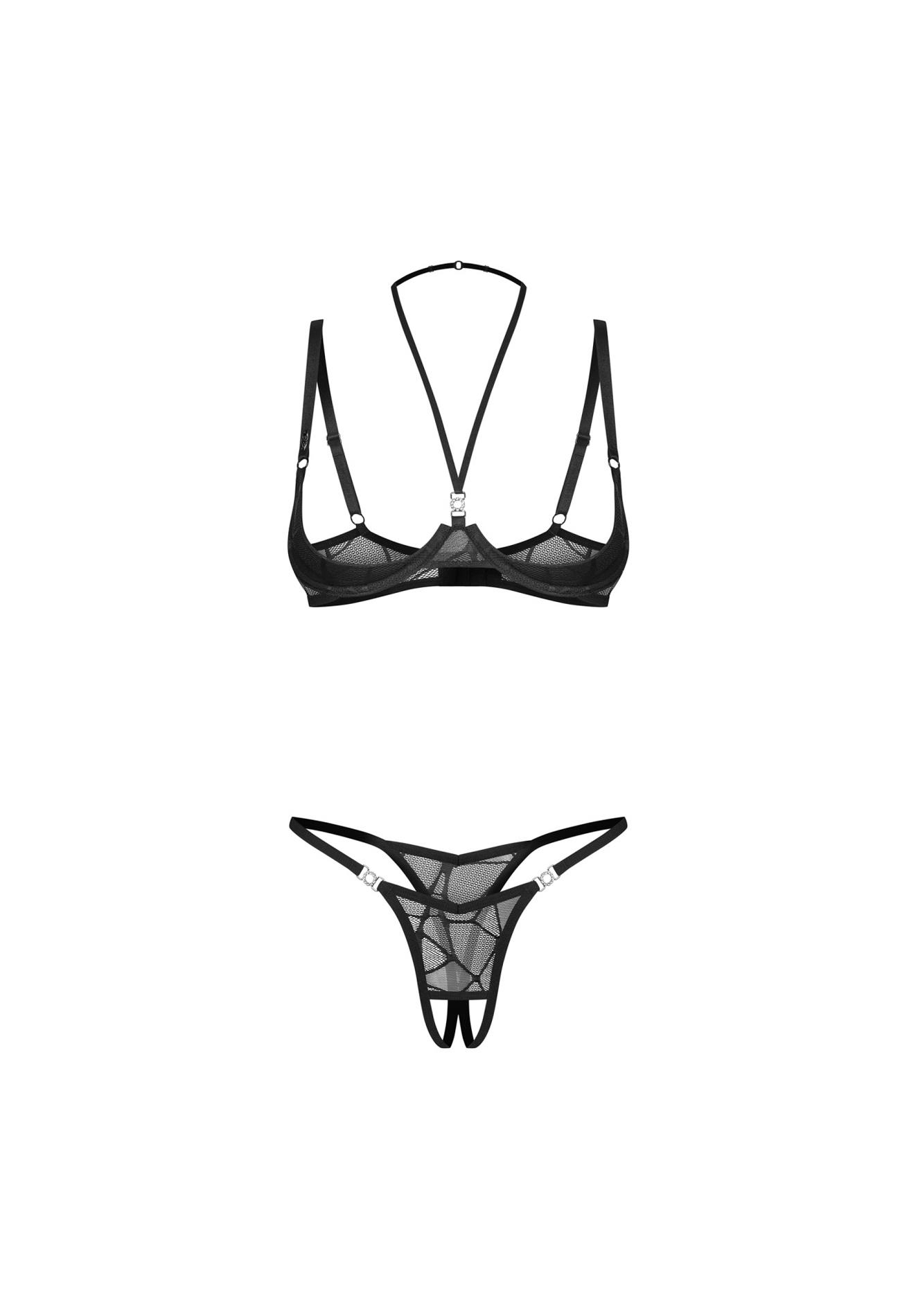Komplet 2‑częściowy Olianna – otwarte miseczki, koronka, 3XL — zdjęcie 6