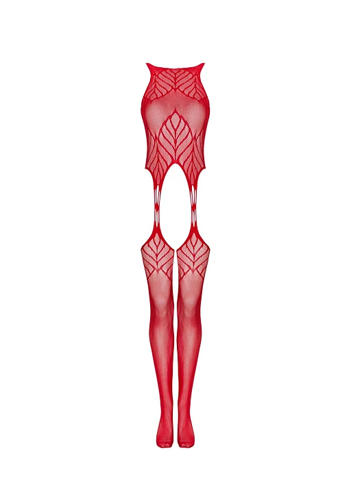 Bodystocking – czerwone, geometryczne wzory, XL/XXL — zdjęcie 5