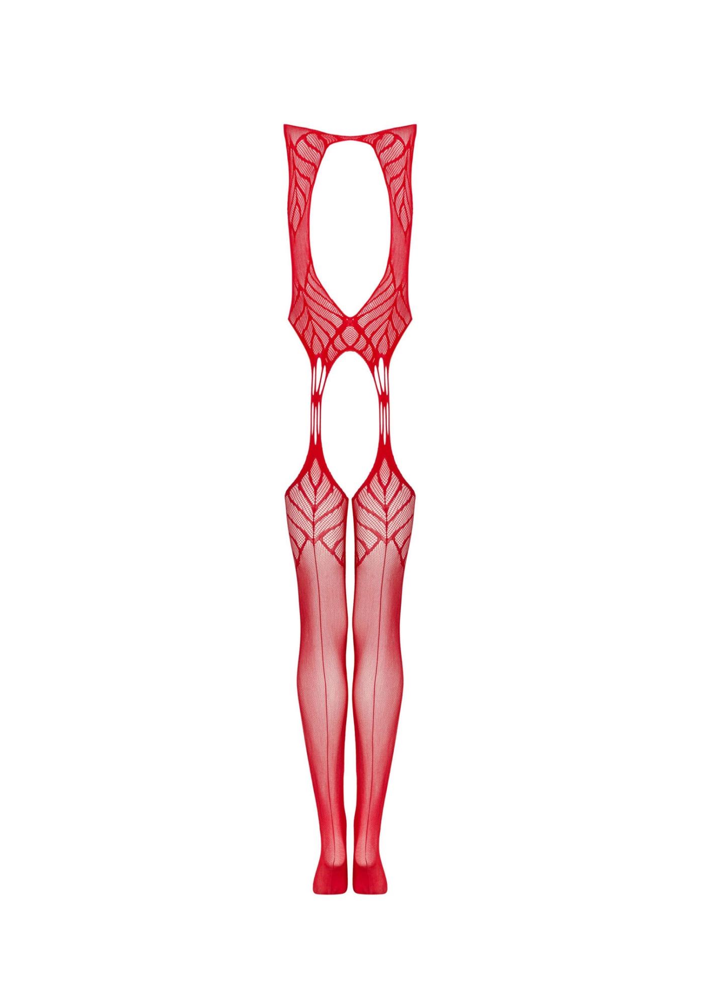 Bodystocking – czerwone, geometryczne wzory, XL/XXL — zdjęcie 6